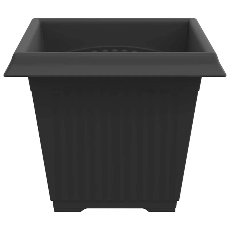 Lot de 24 pots de fleurs carrés légers 43 x 43 x 33.5 cm en plastique noir 02_0059376