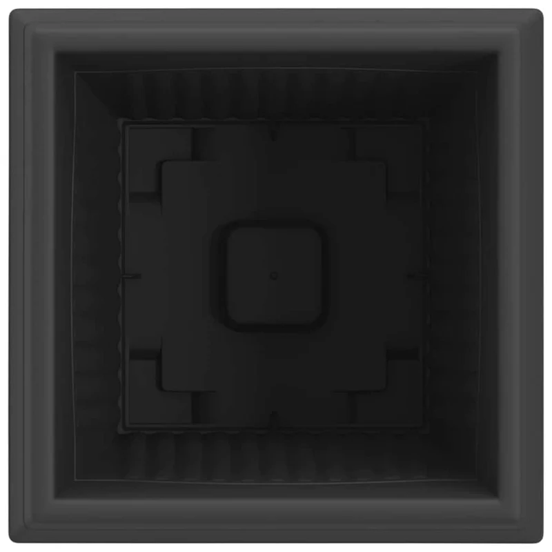 Lot de 24 pots de fleurs carrés légers 43 x 43 x 33.5 cm en plastique noir 02_0059376