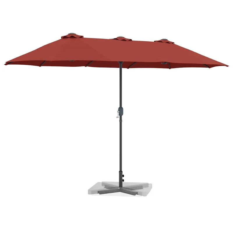 Parasol de jardin pliant moderne 370 x 197 x 239 cm pratique durable ambiance contemporaine en polyester terre cuite 02_0058746
