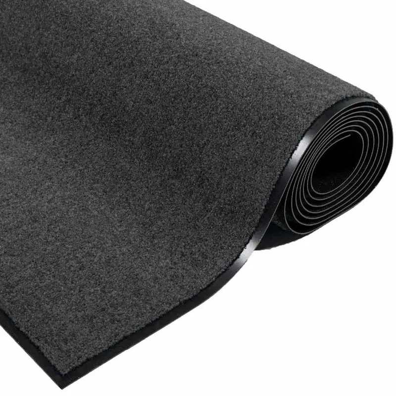 Tapis de porte rectangulaire usage intérieur 60 x 40 x 1.2 cm anti-fatigue moderne en tissu anthracite 02_0058994