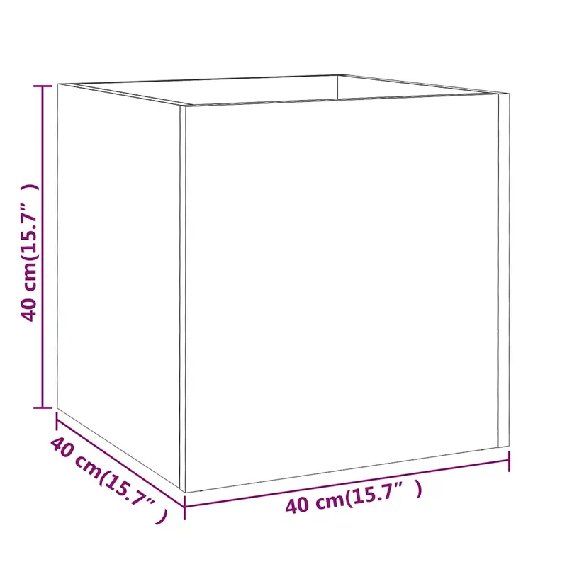 Jardinière en bois d'ingénierie 40 x 40 x 40 cm résistance humidité style moderne en chêne fumé 02_0048428