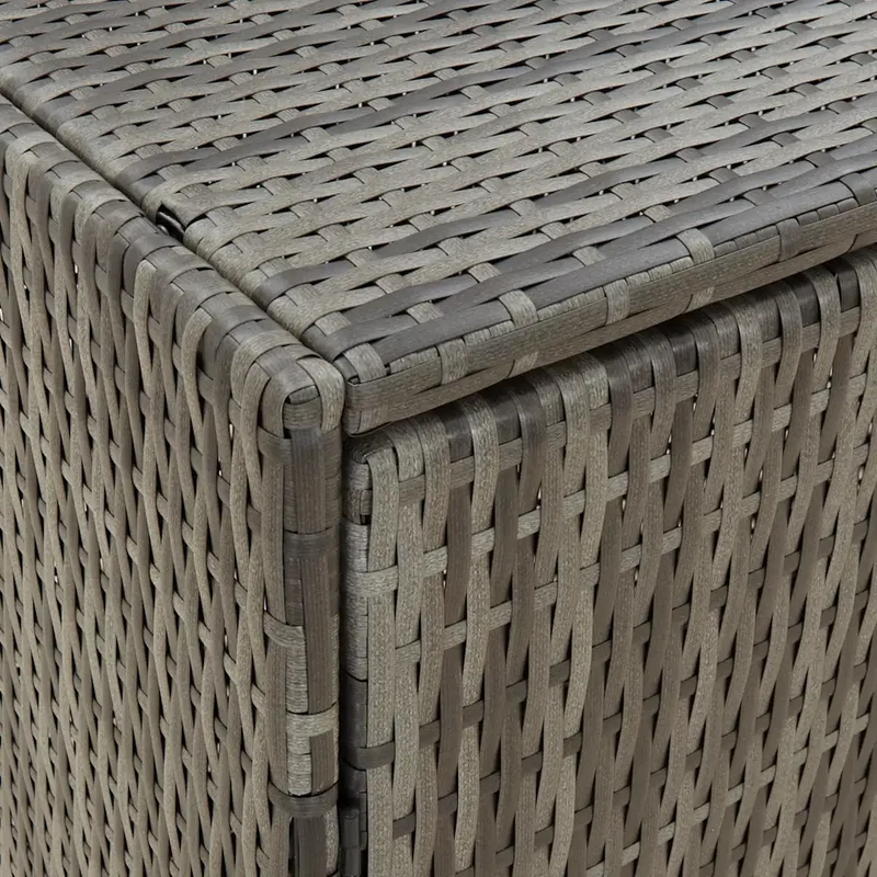 Armoire de rangement jardin 59 x 40 x 180 cm design fonctionnelle 4 compartiments en résine tressée gris 02_0046637