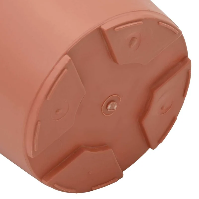 Lot de 6 pots à fleurs ronds modernes 15 x 15 x 12 cm couleur chic en plastique rouge brique 02_0059308