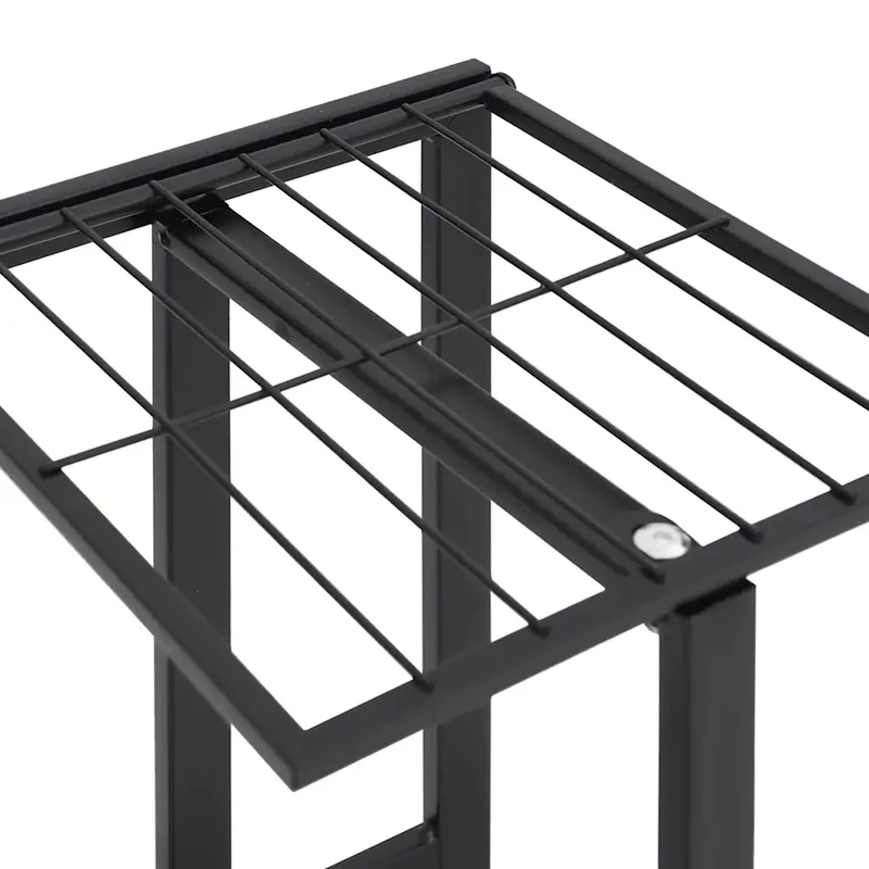 Jardinière à 4 niveaux avec roulettes design moderne intérieur 44 x 23 x 80 cm en fer noir 02_0047082