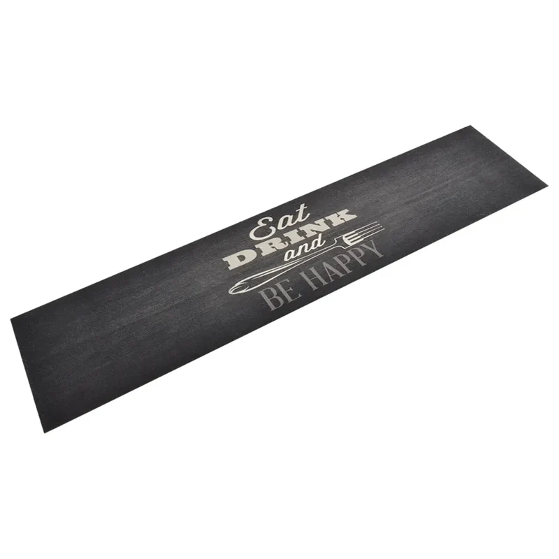 Tapis de cuisine lavable design élégant doux 300 x 60 cm antidérapant en velours noir 02_0046052