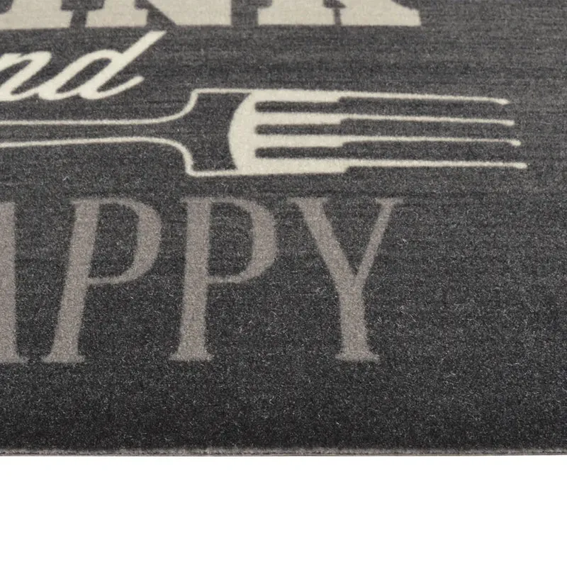 Tapis de cuisine lavable design élégant doux 300 x 60 cm antidérapant en velours noir 02_0046052