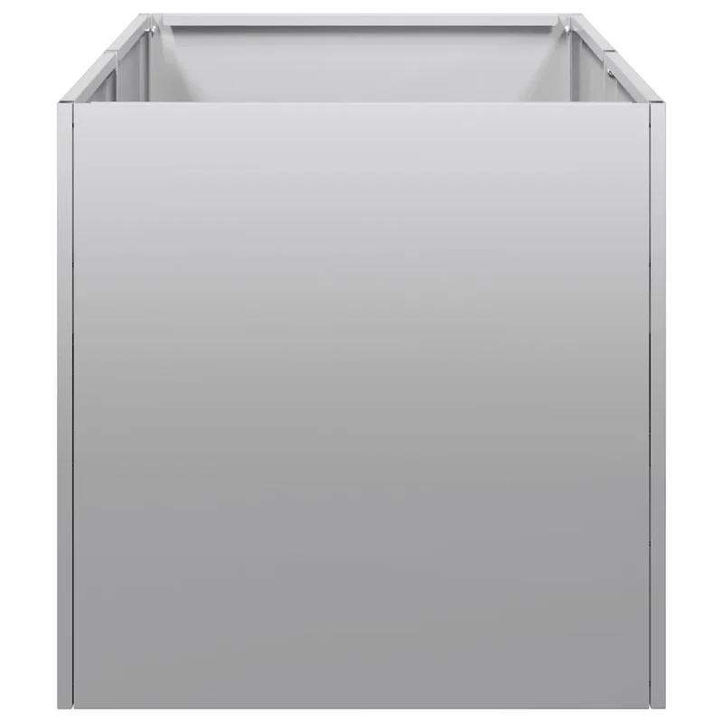Jardinière moderne pour jardin balcon 40 x 80 x 40 cm avec fond ouvert élégante en acier galvanisé 02_0051521