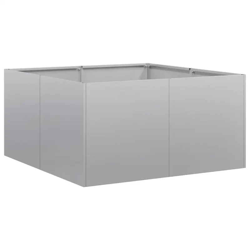 Jardinière carrée moderne pour balcon jardin 80 x 80 x 40 cm stable et décorative en acier galvanisé 02_0051527