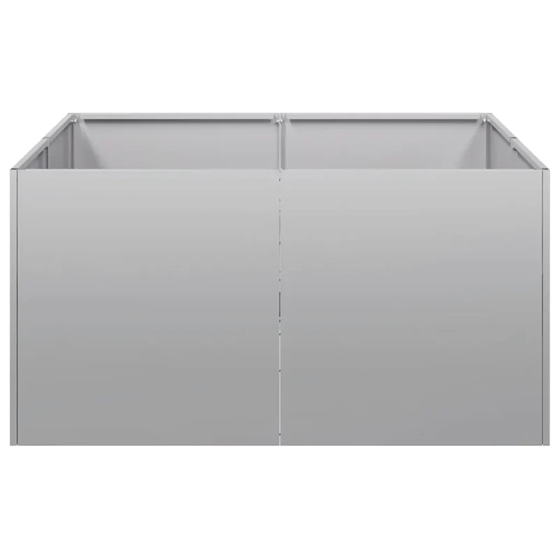 Jardinière carrée moderne pour balcon jardin 80 x 80 x 40 cm stable et décorative en acier galvanisé 02_0051527