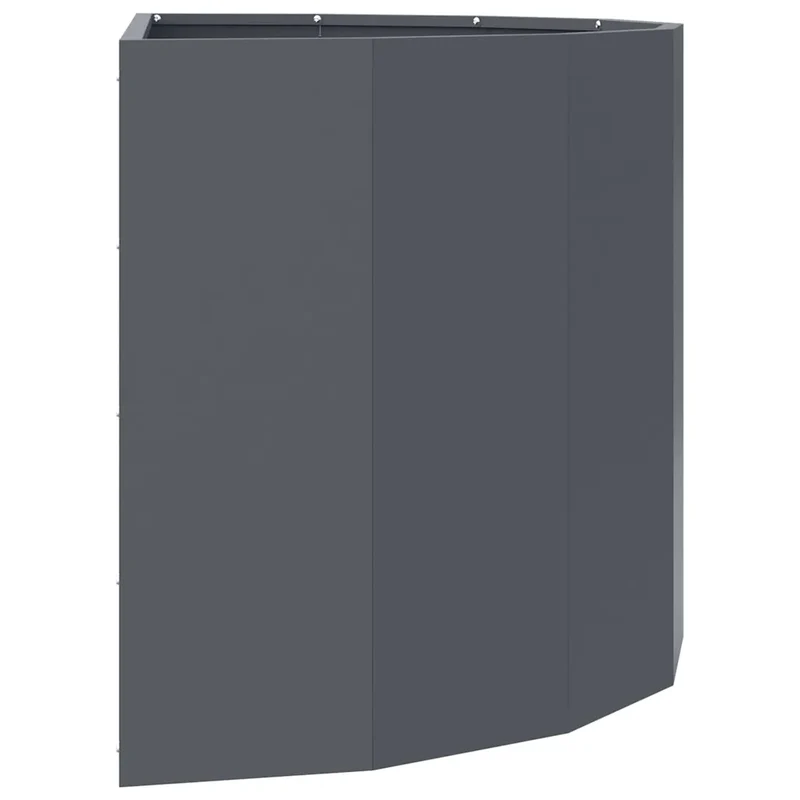 Jardinière demi-ronde moderne jardin 90 x 45 x 50 cm facile à assembler en acier anthracite 02_0052952