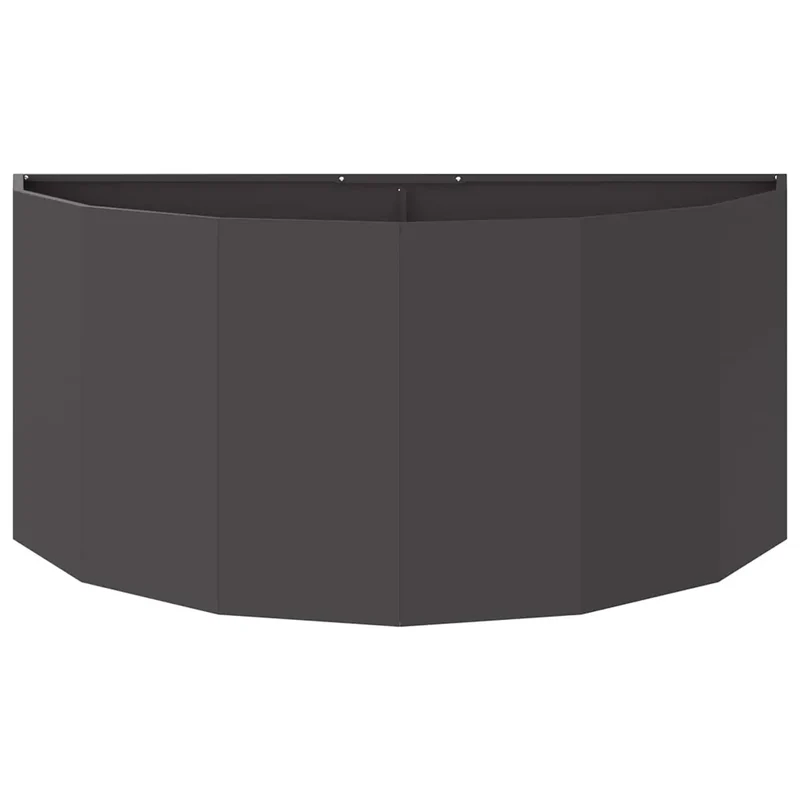 Jardinière demi-ronde moderne extérieur 120 x 60 x 50 cm finition mate en acier noir 02_0052943