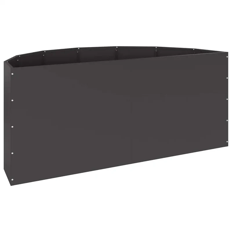 Jardinière demi-ronde moderne extérieur 120 x 60 x 50 cm finition mate en acier noir 02_0052943