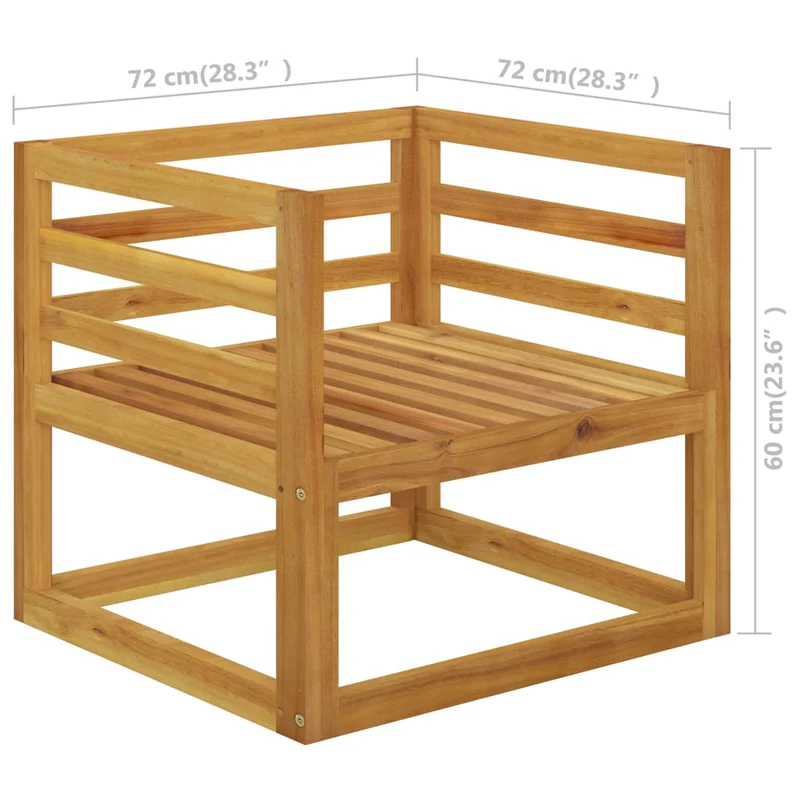 Salon de jardin meuble d'extérieur ensemble de mobilier 6 pièces avec coussin crème bois d'acacia solide 02_0016623