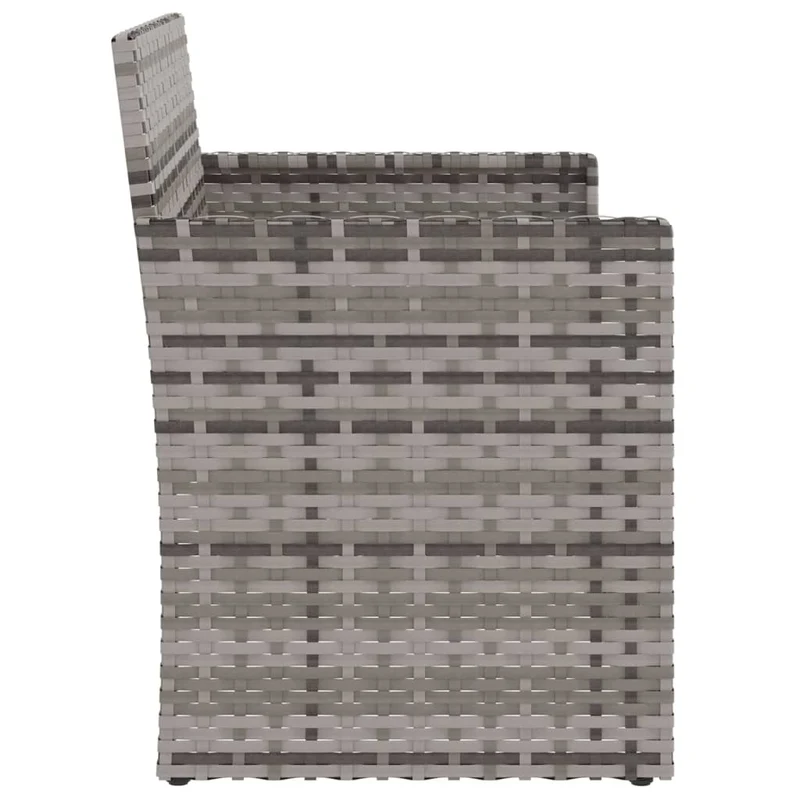 Banc de jardin meuble de patio d'extérieur terrasse avec coussins gris 105 x 56 x 75 cm résine tressée 02_0011630