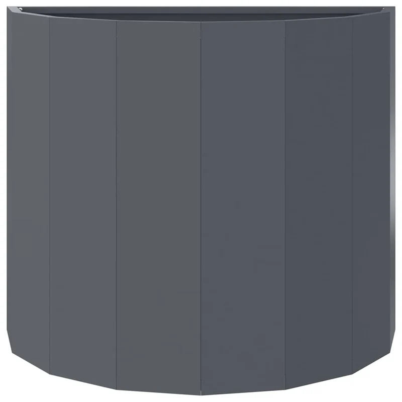 Jardinière demi-ronde moderne pour extérieur 60 x 30 x 50 cm espace créatif en acier anthracite 02_0052959