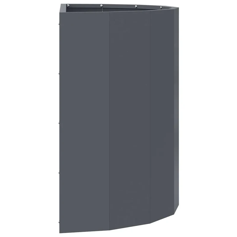Jardinière demi-ronde moderne pour extérieur 60 x 30 x 50 cm espace créatif en acier anthracite 02_0052959