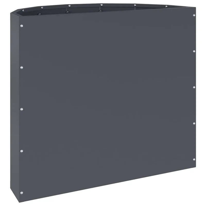 Jardinière demi-ronde moderne pour extérieur 60 x 30 x 50 cm espace créatif en acier anthracite 02_0052959