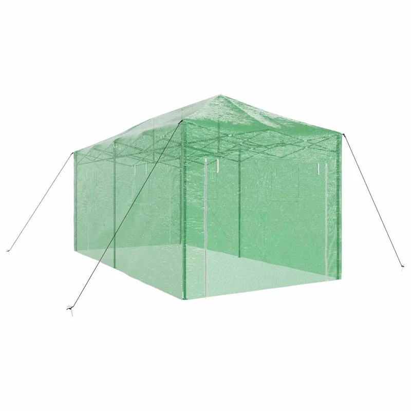 Serre de jardin pliable moderne design spacieux 290 x 580 x 315 cm en fer vert 02_0058862