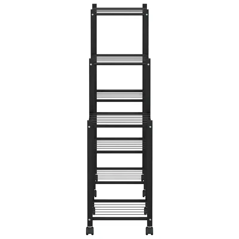 Jardinière sur roues moderne 83 x 25 x 83 cm espace spacieux design flexible en fer noir 02_0047096