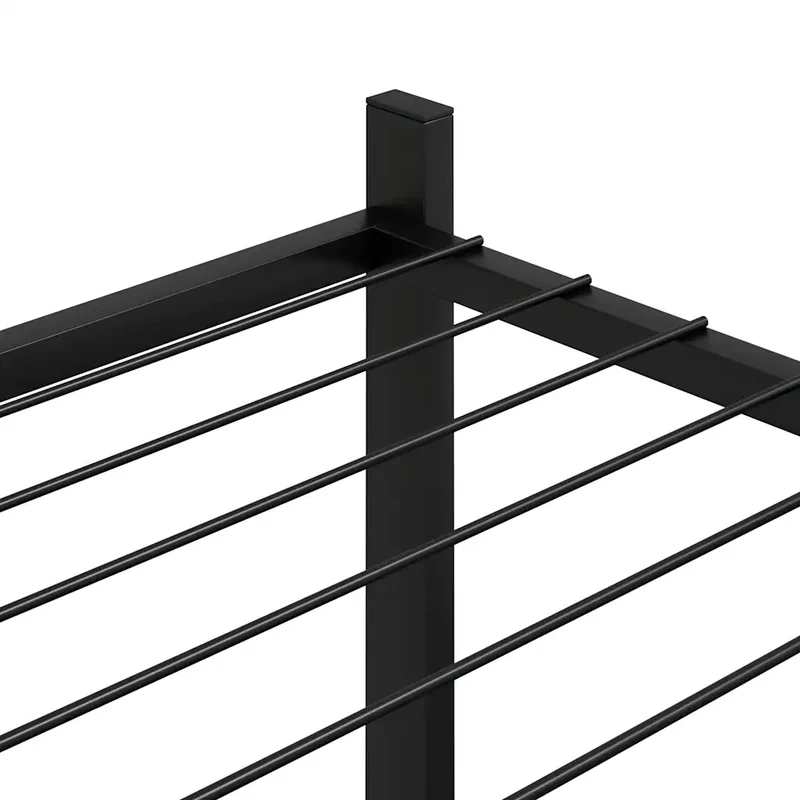 Jardinière sur roues moderne 83 x 25 x 83 cm espace spacieux design flexible en fer noir 02_0047096