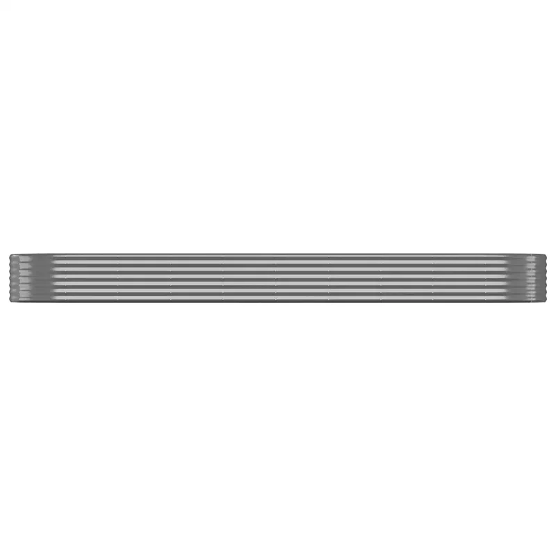 Lot de 1 lit surélevé de jardin ovale 396 x 100 x 36 cm résistant aux intempéries design moderne en acier galvanisé anthracite 02_0046581