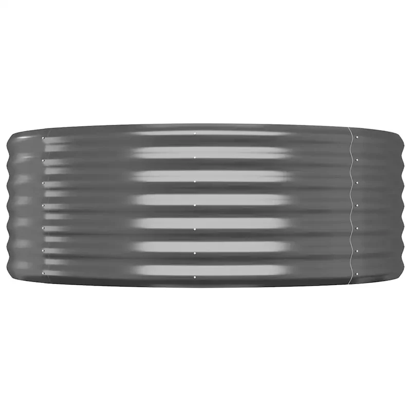 Lot de 1 lit surélevé de jardin ovale 396 x 100 x 36 cm résistant aux intempéries design moderne en acier galvanisé anthracite 02_0046581