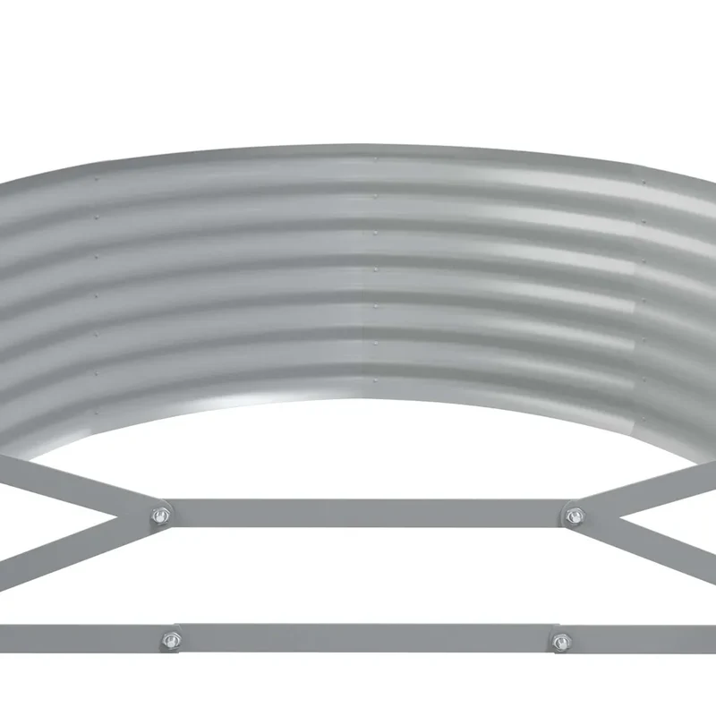 Lot de 1 lit surélevé de jardin ovale 396 x 100 x 36 cm résistant aux intempéries design moderne en acier galvanisé anthracite 02_0046581