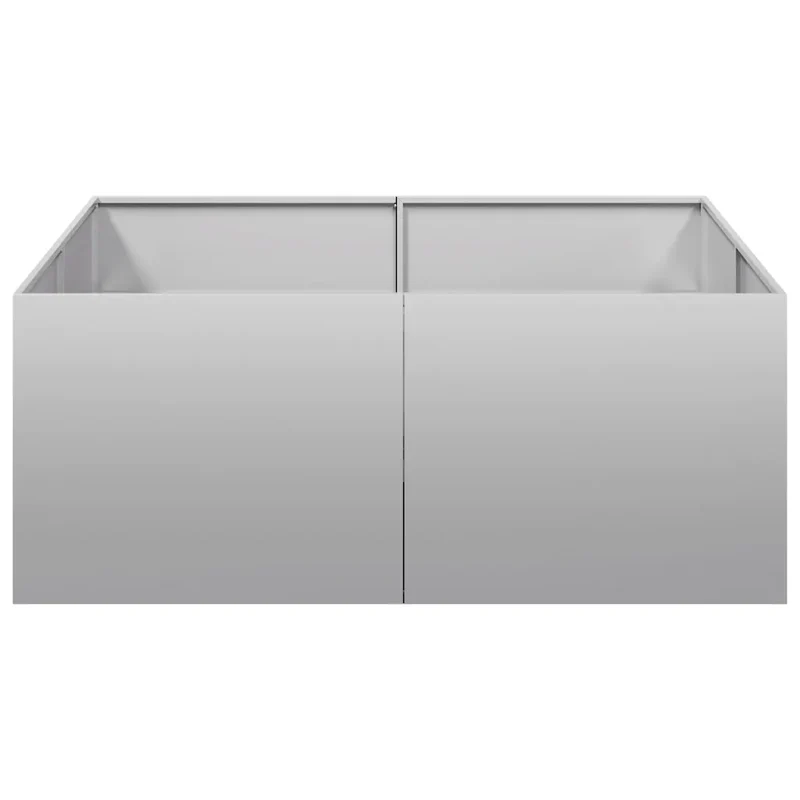 Jardinière élégante pour jardin balcon terrasse 100 x 100 x 40 cm avec fond ouvert moderne en acier galvanisé 02_0051598