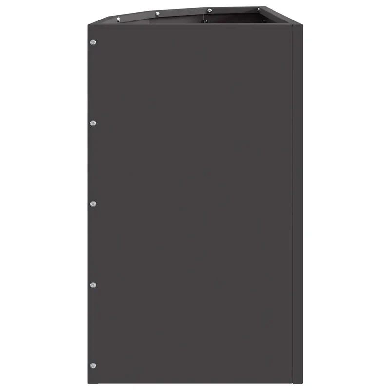 Jardinière d'angle moderne extérieur 30 x 30 x 50 cm optimisée pour terrasses en acier noir 02_0052915