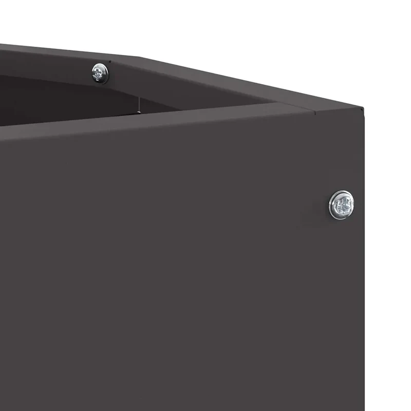 Jardinière d'angle moderne extérieur 30 x 30 x 50 cm optimisée pour terrasses en acier noir 02_0052915