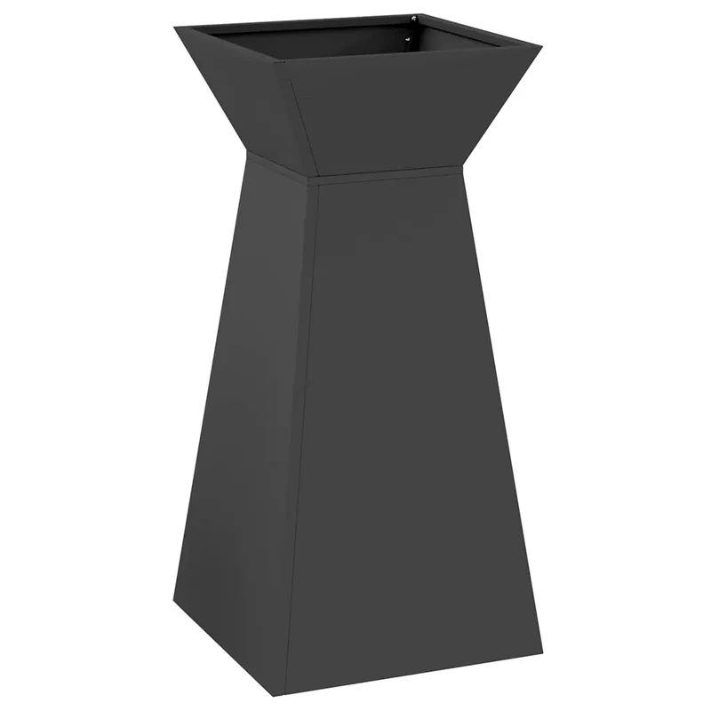 Lot de 2 jardinières à pilier 35 x 35 x 73 cm pour extérieur design moderne style contemporain en plastique noir 02_0052397