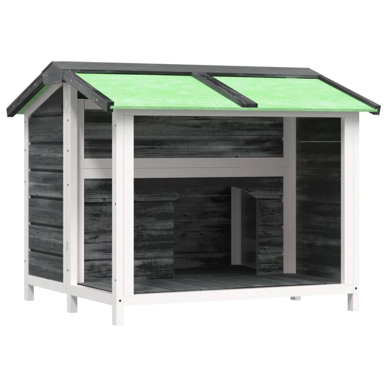 Chenil cage enclos pac animaux 96 x 87 x 80,5 cm bois de pin solide gris 02_0041725