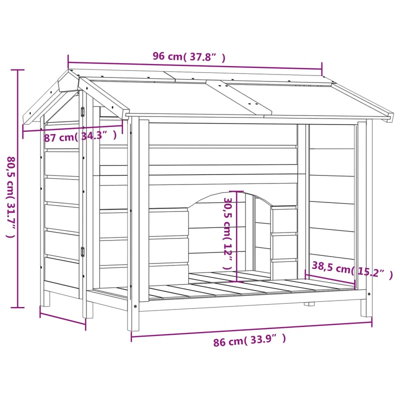 Chenil cage enclos pac animaux 96 x 87 x 80,5 cm bois de pin solide gris 02_0041725