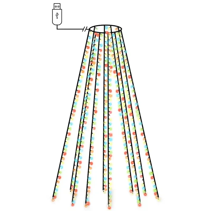 Guirlande lumineuse décorative intérieure extérieure 500 x 500 cm 8 effets multicolore en PVC coloré 02_0046789