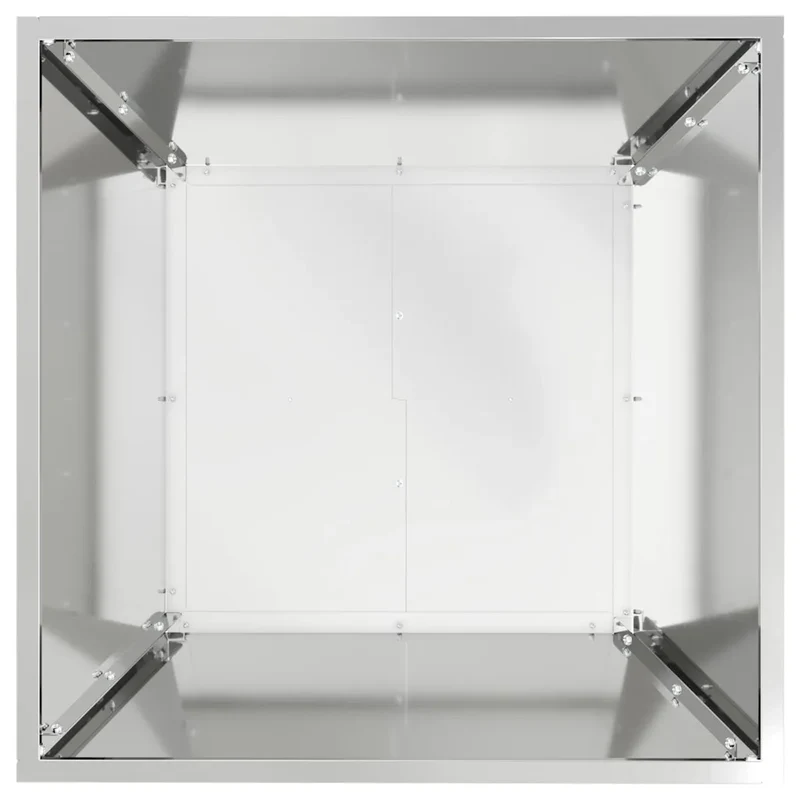 Lot de 5 cache-pots trapézoïdaux modernes jardin terrasse 50 x 50 x 15 cm en acier argent 02_0052393