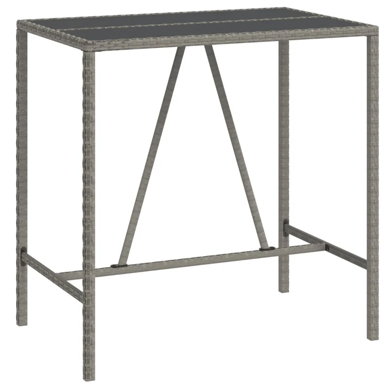 Ensemble de bar de jardin 5 pièces avec coussins gris poly rotin 02_0013386