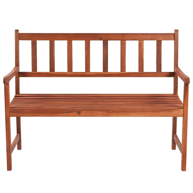 Banc de jardin meuble de patio d'extérieur terrasse avec coussin 120 cm bois d'acacia massif 02_0011391