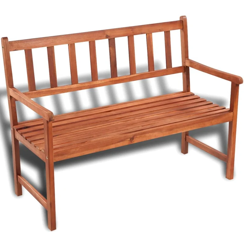 Banc de jardin meuble de patio d'extérieur terrasse 120 cm bois solide d'acacia 02_0011199