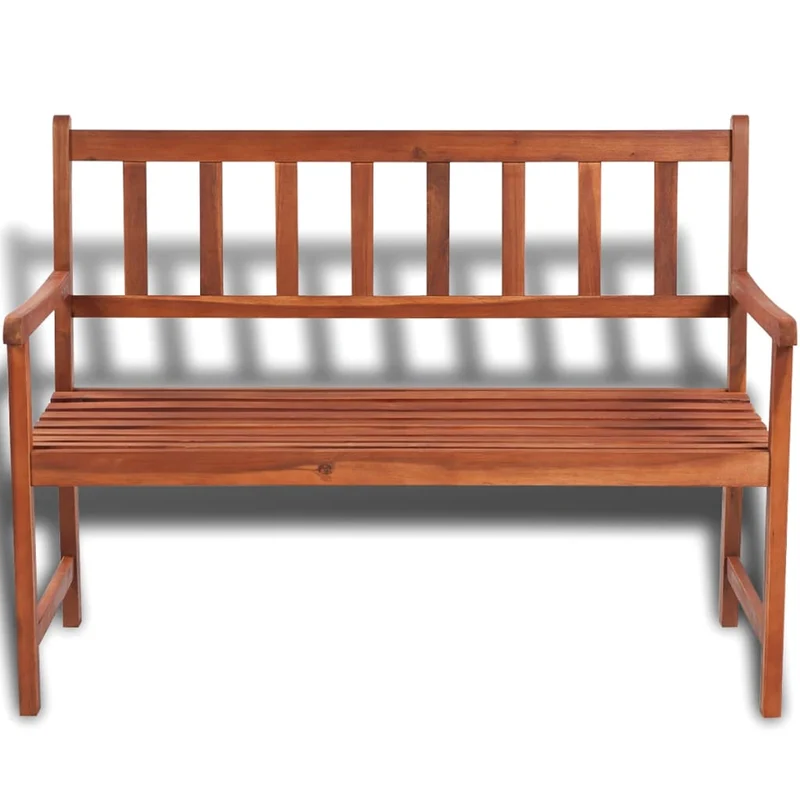 Banc de jardin meuble de patio d'extérieur terrasse 120 cm bois solide d'acacia 02_0011199