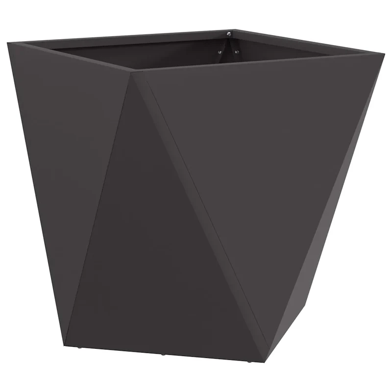 Jardinière moderne extérieure 40 x 40 x 40 cm esthétique intemporelle ambiance chic en acier noir 02_0053062