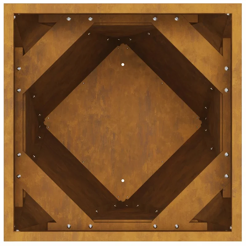 Jardinière moderne pour extérieur 40 x 40 x 75 cm avec base intégrée et design chic en acier rouillé 02_0053032