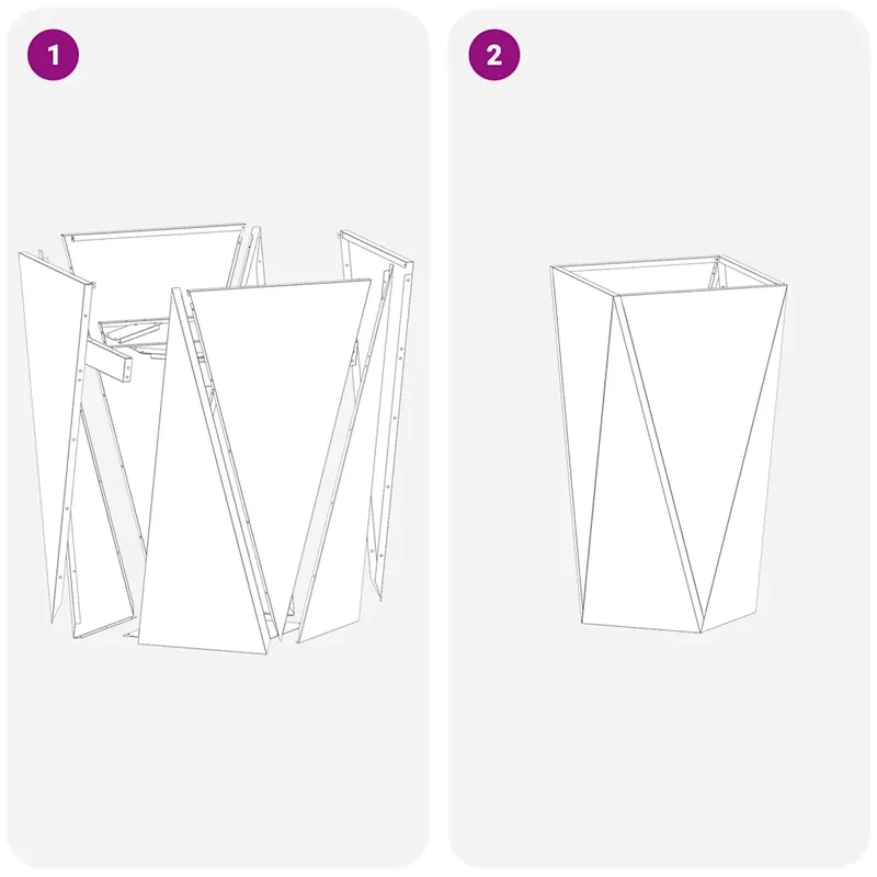 Jardinière moderne pour extérieur 40 x 40 x 75 cm avec base intégrée et design chic en acier rouillé 02_0053032