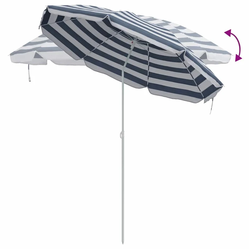 Parasol de plage rond 206 x 206 x 212 cm léger et durable design minimaliste en polyester bleu 02_0056701