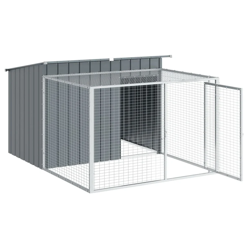 Niche pour chien avec cour 153 x 194 x 110 cm anthracite 02_0043469
