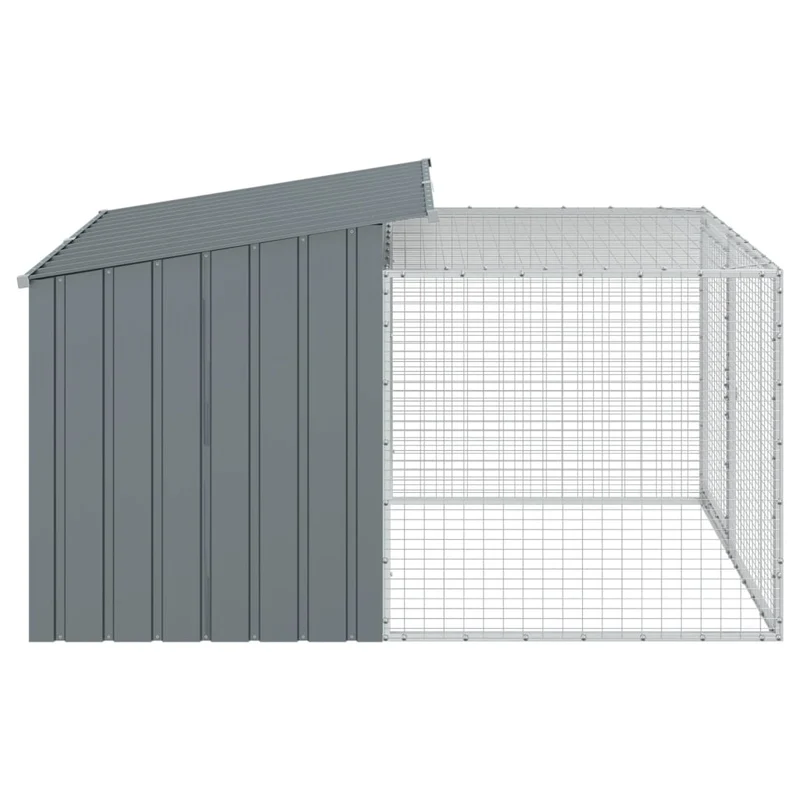 Niche pour chien avec cour 153 x 194 x 110 cm anthracite 02_0043469