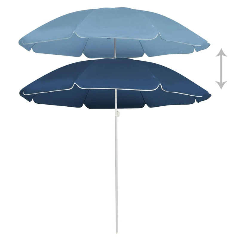 Parasol d'extérieur avec mât en acier 180 cm bleu 02_0008200
