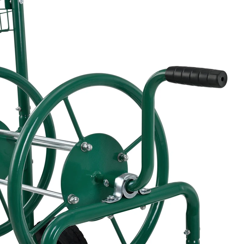 Enrouleur de tuyau d'arrossage 3/4 pouce métal 92 cm vert 03_0001641