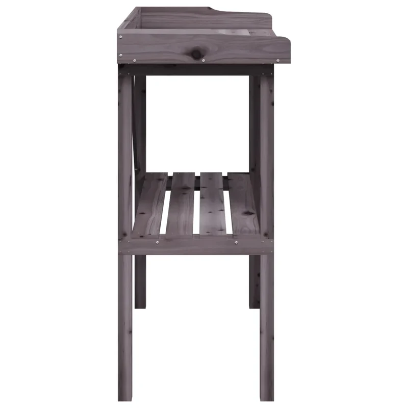 Table à plantes étagère ouverte jardinage 78 x 38 x 82,5 cm en bois de sapin gris 02_0046210