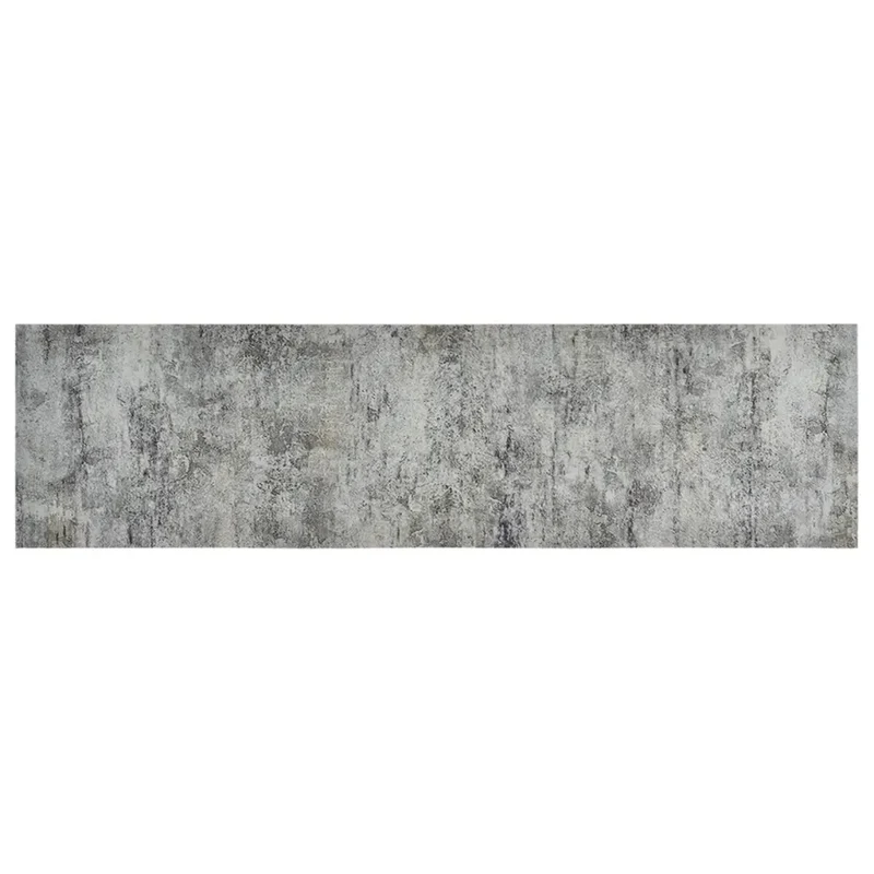 Tapis de cuisine lavable en velours doux 150 x 45 cm antidérapant design moderne ambiance cosy en polyamide gris 02_0046062