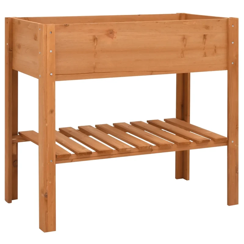 Jardinière à 2 niveaux pratique balcon cuisine 88 x 43 x 80 cm en bois de sapin naturel 02_0045933